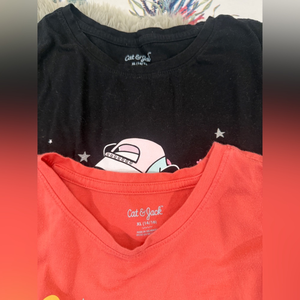 Cat & Jack Kids' Black and peach T-Shirts